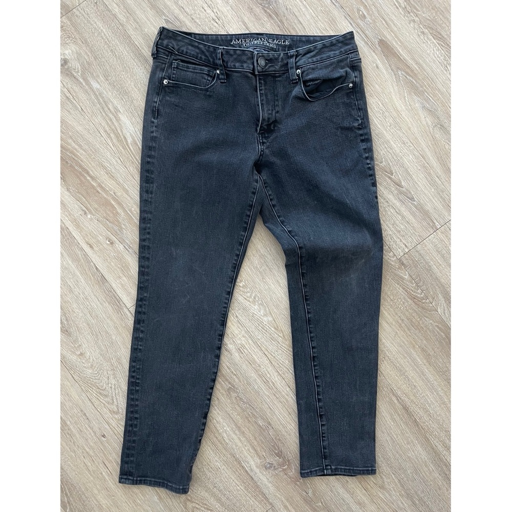AE 360 Super Stretch Grey Wash Skinny Jeans - Picture 2 of 5
